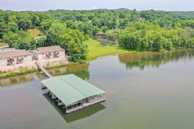 2529 State Highway 176 Unit F2, Rockaway Beach, MO 65740 - drone / aerial view of a nearby body of water and a heavily wooded area