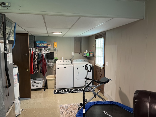 508 E Kirkwood Dr, Aurora, MO 65605 - laundry area with washer and clothes dryer and electric panel