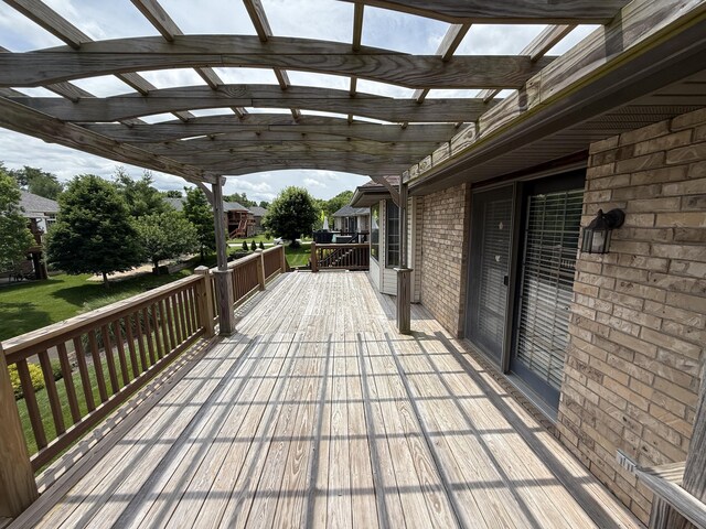 5218 S Gary Ct, Springfield, MO 65810 - wooden deck featuring a pergola