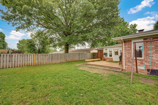 3449 N Rogers Ave, Springfield, MO 65803 - fenced backyard featuring a wooden deck