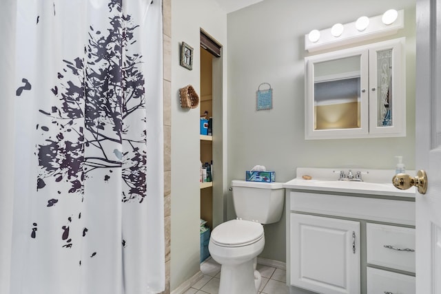 781 Santana Cir, Reeds Spring, MO 65737 - bathroom with vanity, tile patterned flooring, and a shower with shower curtain