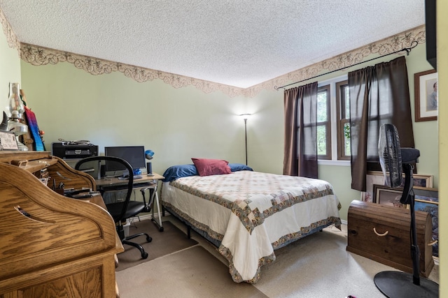 781 Santana Cir, Reeds Spring, MO 65737 - carpeted bedroom with a textured ceiling and a desk