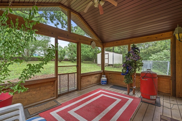 781 Santana Cir, Reeds Spring, MO 65737 - sunroom / solarium featuring lofted ceiling and a ceiling fan
