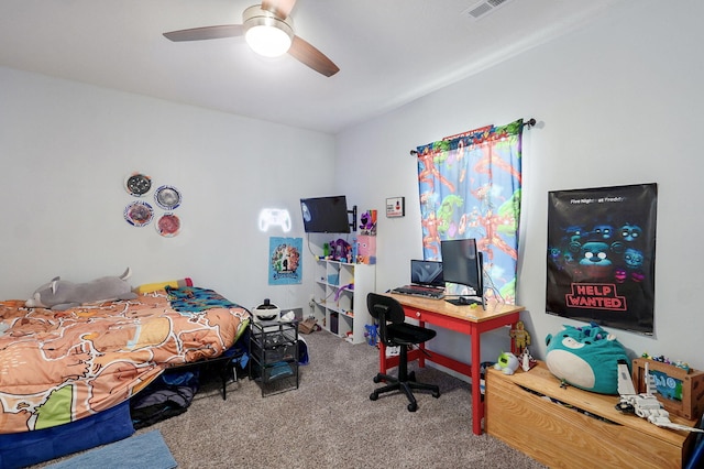 1611 E Hayloft Dr, Ozark, MO 65721 - bedroom with carpet flooring and a ceiling fan