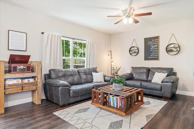 1651 N Penrose Ave, Nixa, MO 65714 - living room with ceiling fan and wood finished floors
