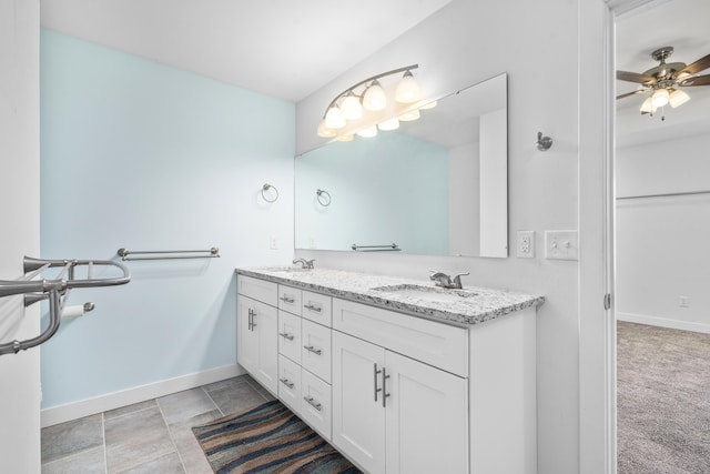121 S Aspen St, Buffalo, MO 65622 - full bathroom with double vanity and ceiling fan