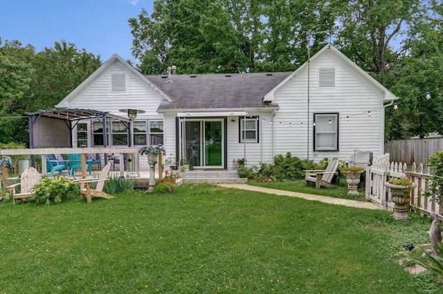223 E Mill St, Republic, MO 65738 - back of house featuring a pergola, a shingled roof, and a wooden deck