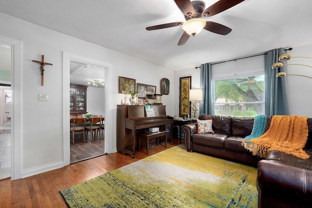 223 E Mill St, Republic, MO 65738 - living room with ceiling fan and wood finished floors
