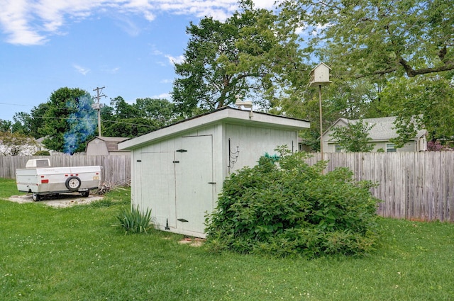 223 E Mill St, Republic, MO 65738 - view of shed featuring a fenced backyard
