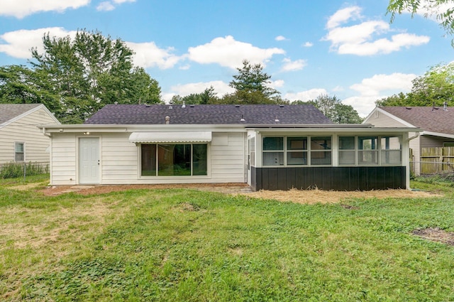 1317 S Willow Ave, Springfield, MO 65804 - back of house with a sunroom and roof with shingles