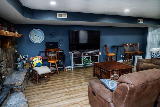 343 N Wood Ln, Fair Grove, MO 65648 - living room featuring wood finished floors and recessed lighting