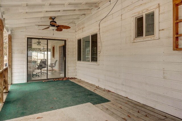 131 Forest Ln, Kimberling City, MO 65686 - view of patio featuring a ceiling fan