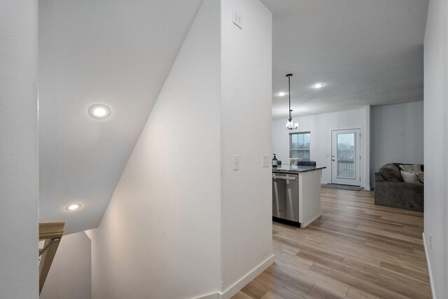 842 E Acacia Ln, Nixa, MO 65714 - stairs with wood finished floors and recessed lighting