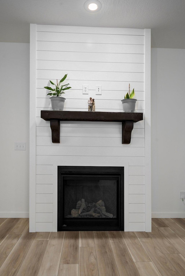 842 E Acacia Ln, Nixa, MO 65714 - detailed view of a large fireplace and wood finished floors