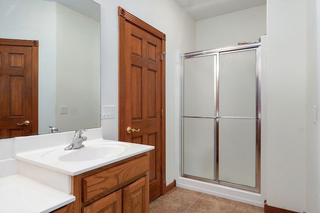 4520 English Ivy Ave, Springfield, MO 65804 - full bath featuring vanity, a stall shower, and tile patterned floors