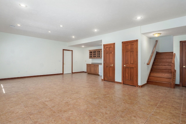 4520 English Ivy Ave, Springfield, MO 65804 - unfurnished living room with recessed lighting and stairway