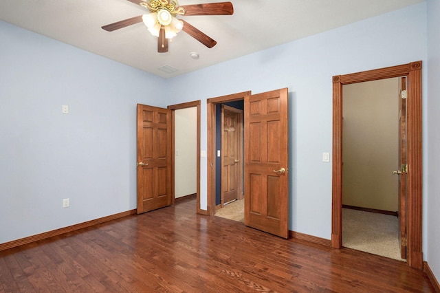 4520 English Ivy Ave, Springfield, MO 65804 - unfurnished bedroom with wood finished floors and a ceiling fan