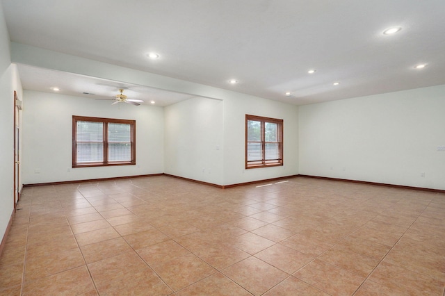 4520 English Ivy Ave, Springfield, MO 65804 - empty room with light tile patterned floors, recessed lighting, and ceiling fan