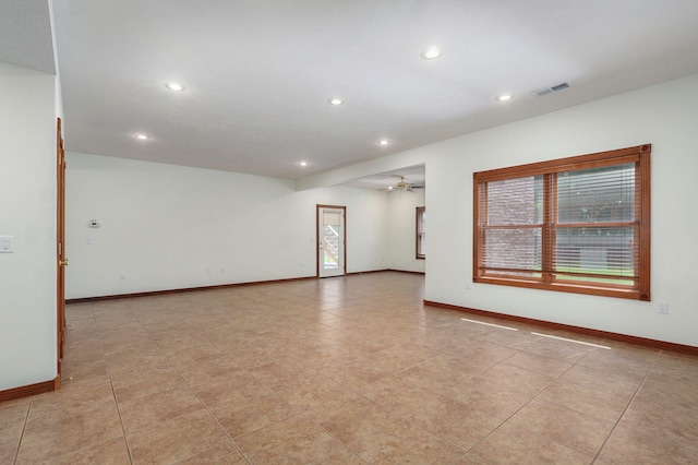 4520 English Ivy Ave, Springfield, MO 65804 - spare room with a ceiling fan, recessed lighting, and light tile patterned flooring