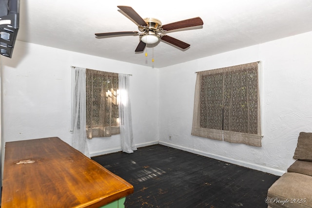 3331 US Highway 160, West Plains, MO 65775 - unfurnished living room with ceiling fan and dark wood-style floors