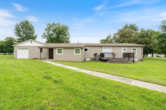112 Riverview Dr, Anderson, MO 64831 - back of property with a lawn and a deck