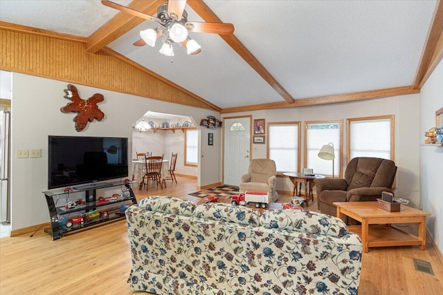112 Riverview Dr, Anderson, MO 64831 - living area featuring light wood-style floors and ceiling fan