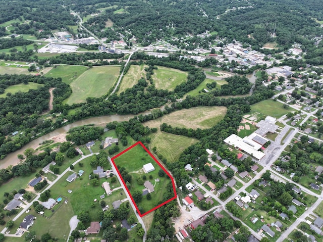 112 Riverview Dr, Anderson, MO 64831 - aerial view of property's location with property boundaries highlighted