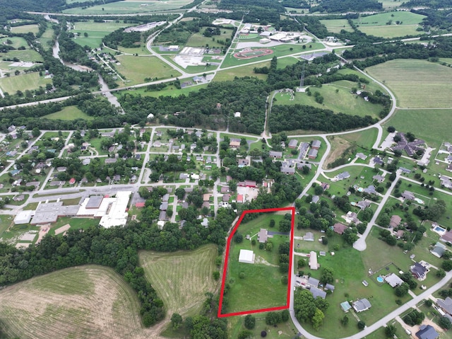 112 Riverview Dr, Anderson, MO 64831 - aerial view of property and surrounding area with property parcel outlined