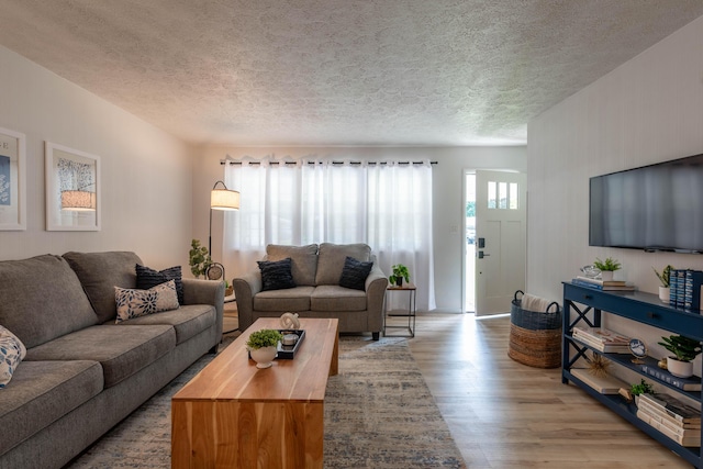 2443 S Kickapoo Ave, Springfield, MO 65804 - living room featuring wood finished floors and a textured ceiling