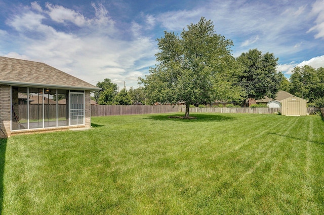 2133 E Cragmont St, Springfield, MO 65804 - view of yard featuring a shed and a sunroom