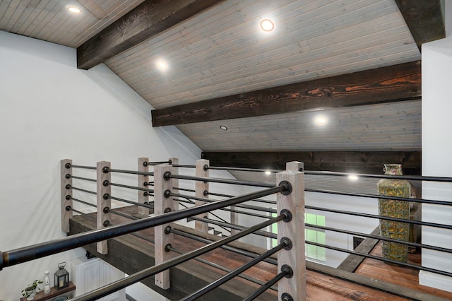 1721 Jackson Spring Rd, Ozark, MO 65721 - stairway with recessed lighting and wood ceiling