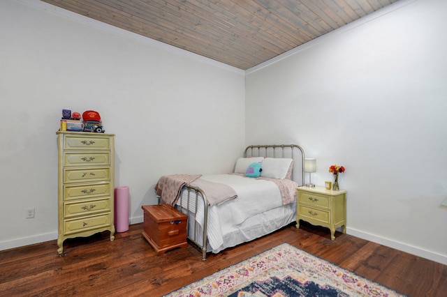 1721 Jackson Spring Rd, Ozark, MO 65721 - bedroom with ornamental molding, dark wood-style floors, and wooden ceiling