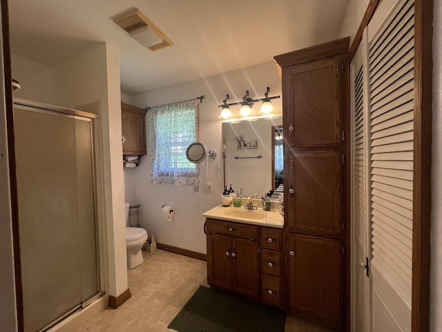 1014 Sassafras St, Willow Springs, MO 65793 - full bathroom featuring a closet, vanity, a shower stall, and tile patterned floors