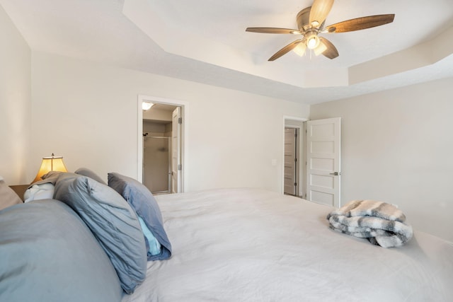 3115 E Lark St, Springfield, MO 65804 - bedroom with a raised ceiling, ceiling fan, and a walk in closet