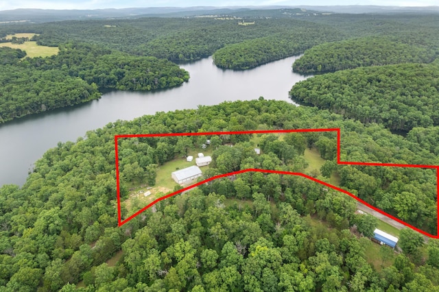 3900 Elbow Rd, Protem, MO 65733 - aerial view of property and surrounding area featuring property parcel outlined