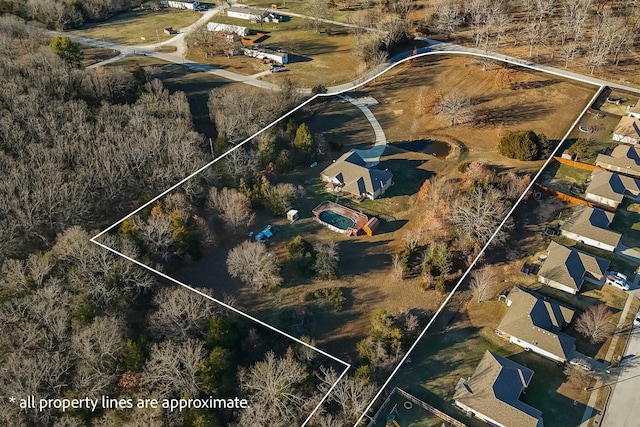 416 W Saddle Club Rd, Fair Grove, MO 65648 - aerial view of property and surrounding area with property boundaries highlighted