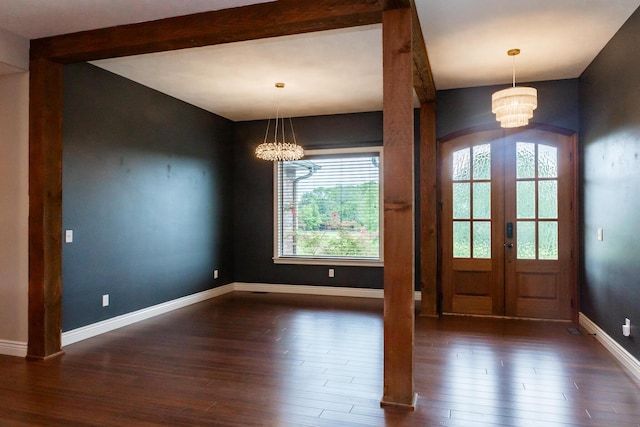 416 W Saddle Club Rd, Fair Grove, MO 65648 - foyer with a chandelier, french doors, and plenty of natural light