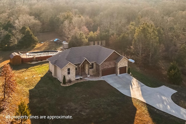 416 W Saddle Club Rd, Fair Grove, MO 65648 - aerial view of property and surrounding area with a heavily wooded area