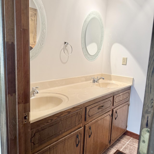 5435 State Highway 14, Sparta, MO 65753 - bathroom with double vanity and tile patterned floors