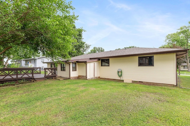 3047 S Ferguson Ave, Springfield, MO 65807 - back of house with a wooden deck