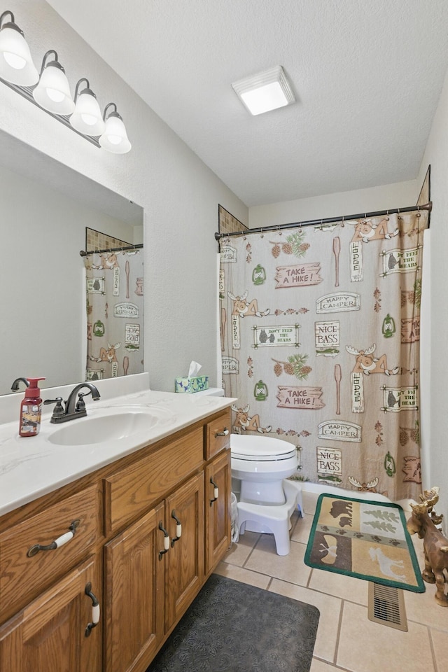1925 Sylvan Ave, Neosho, MO 64850 - bathroom with vanity, tile patterned flooring, and curtained shower