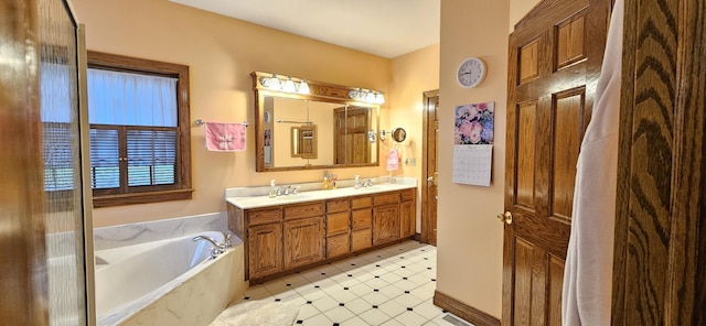 3889 E State Highway Kk, Fair Grove, MO 65648 - bathroom featuring double vanity and a garden tub
