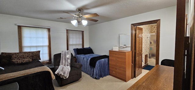 3889 E State Highway Kk, Fair Grove, MO 65648 - bedroom featuring light carpet and ceiling fan