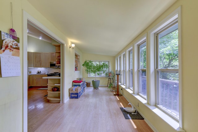 164 Sweet Home Trl, Theodosia, MO 65761 - sunroom / solarium featuring wood finished floors and lofted ceiling