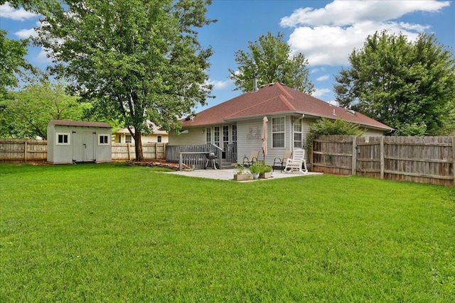 759 S Troy Ave, Springfield, MO 65802 - back of house with a patio area, a shed, and a fenced backyard