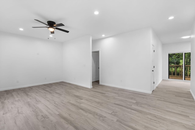 804 Iris Ave, Crane, MO 65633 - spare room with recessed lighting, light wood finished floors, and a ceiling fan