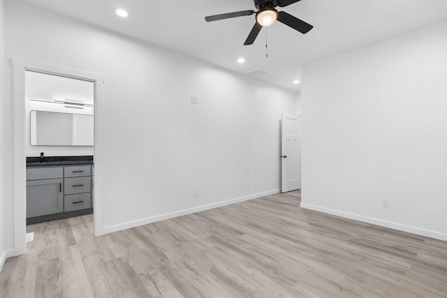 804 Iris Ave, Crane, MO 65633 - empty room featuring ceiling fan, light wood finished floors, and recessed lighting