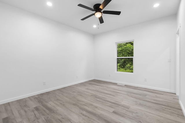 804 Iris Ave, Crane, MO 65633 - spare room featuring recessed lighting, ceiling fan, and wood finished floors