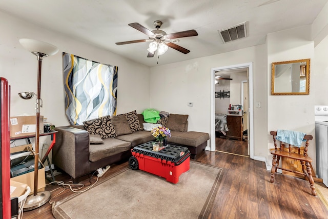 1673 E Chestnut St, Springfield, MO 65802 - living area with wood finished floors and a ceiling fan