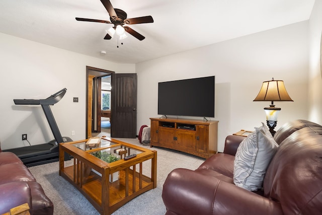 417 Panorama Dr, Cape Fair, MO 65624 - living area with light carpet and a ceiling fan